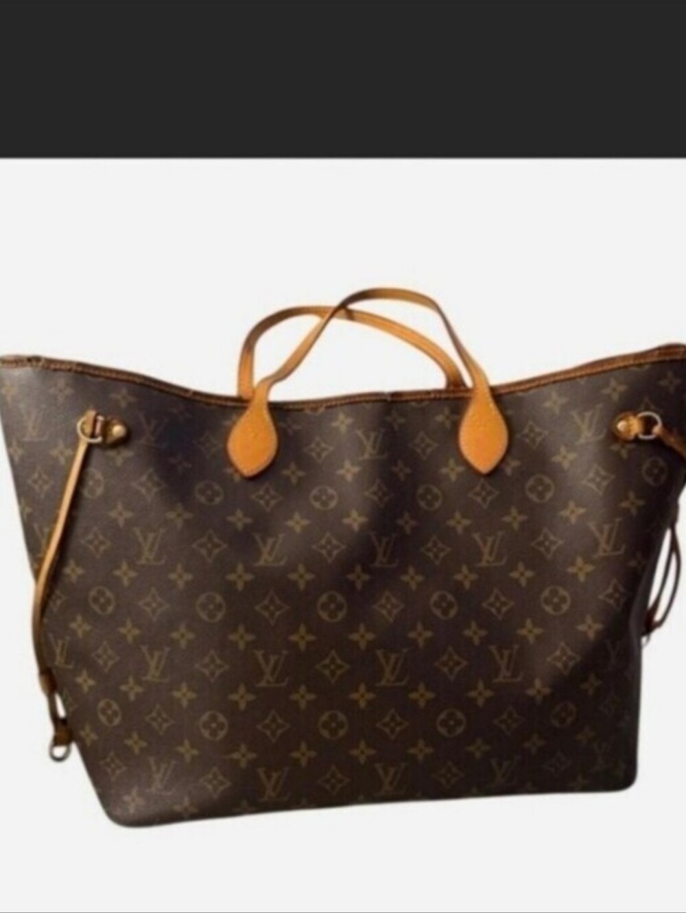 Authentic Louis Vuitton Neverfull GM Large Brown Tan Monogram Canvas Tote Bag
